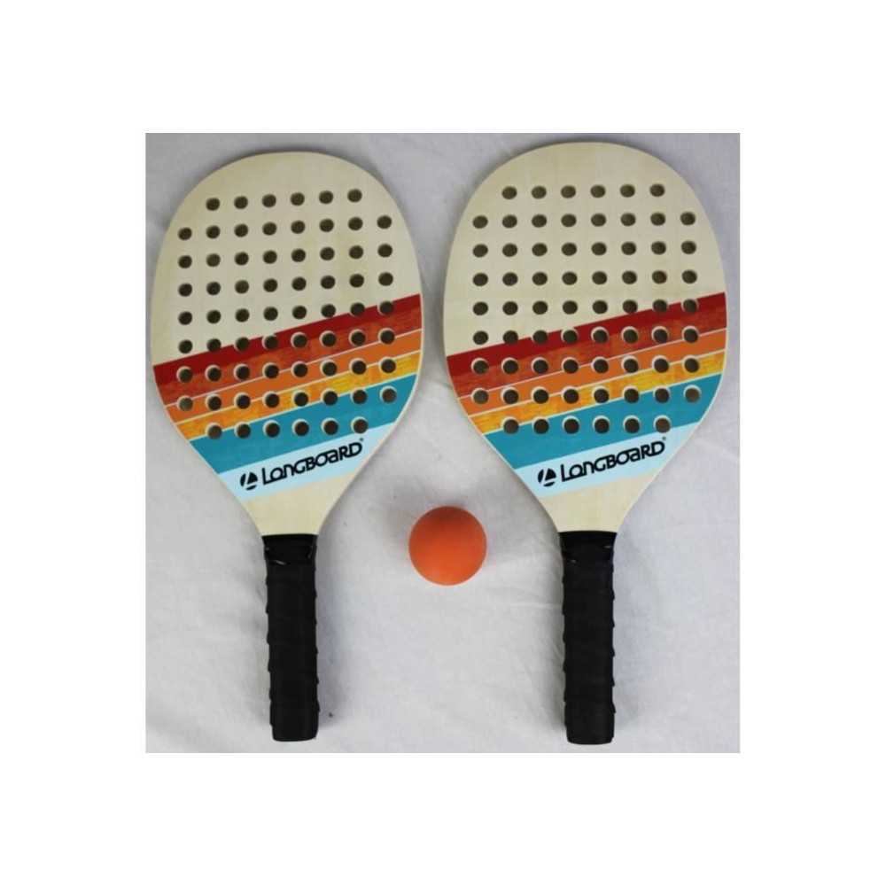 Set de tennis 2 raquettes bois et 1 balle - SPORT AND FUN - BEACH - En