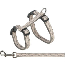 Harnais avec laisse - TRIXIE - 27–45 cm / 13 mm - 1,20 m - Gris / Ro