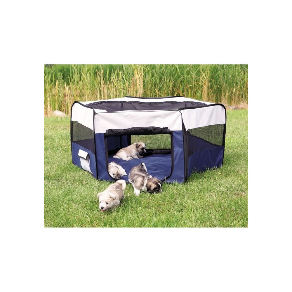 Enclos avec filet/base - TRIXIE - ø 150 × 65 cm - Turquoise / Gris c Enclos avec filet/base - TRIXIE - ø 150 × 65 cm - Turquoise / Gris c