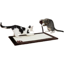 Tapis griffoir avec jouet - TRIXIE - Tapis en sisal / Peluche - 70 x 4