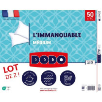 DODO - Lot de 2 oreillers - L'IMMANQUABLE - 50 x 70 cm - Blanc