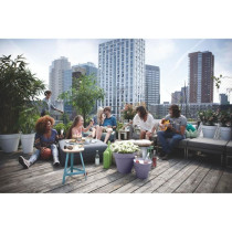 Pot de fleur - Elho - Loft Urban Rond - Roues 50 - Violet - L 49 x B 4