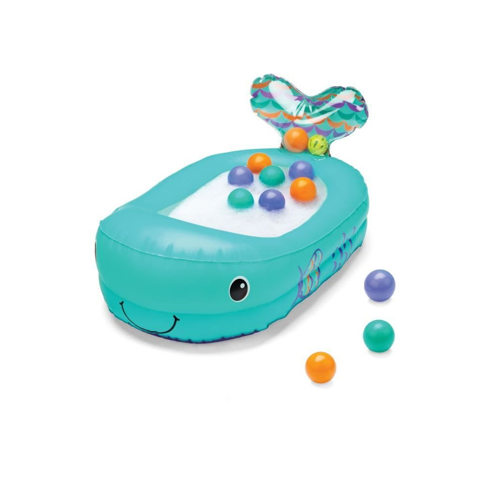 Baignoire baleine gonflable - Avec balles de jeu et thermometre intég Baignoire baleine gonflable - Avec balles de jeu et thermometre intég