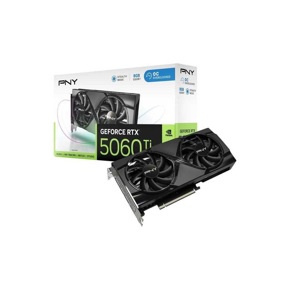 PNY - Carte graphique - GeForce RTX™ 5060 Ti - 8GB - Overclocked Dua PNY - Carte graphique - GeForce RTX™ 5060 Ti - 8GB - Overclocked Dua
