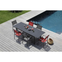 Table de jardin Hivaoa en aluminium/céramique - 180/240 x 90 cm - lam