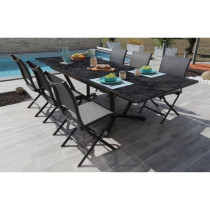 Table de jardin - Rectangulaire - Extensible - Structure en aluminium