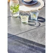 Table de jardin Hivaoa en aluminium/céramique - 180/240 x 90 cm - lam
