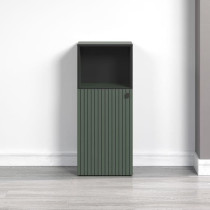 Rangement de salle de bain - Décor vert sauge et noir - L40 x H95 x P