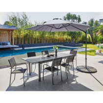 Table de jardin Hivaoa en aluminium/céramique - 180/240 x 90 cm - lam