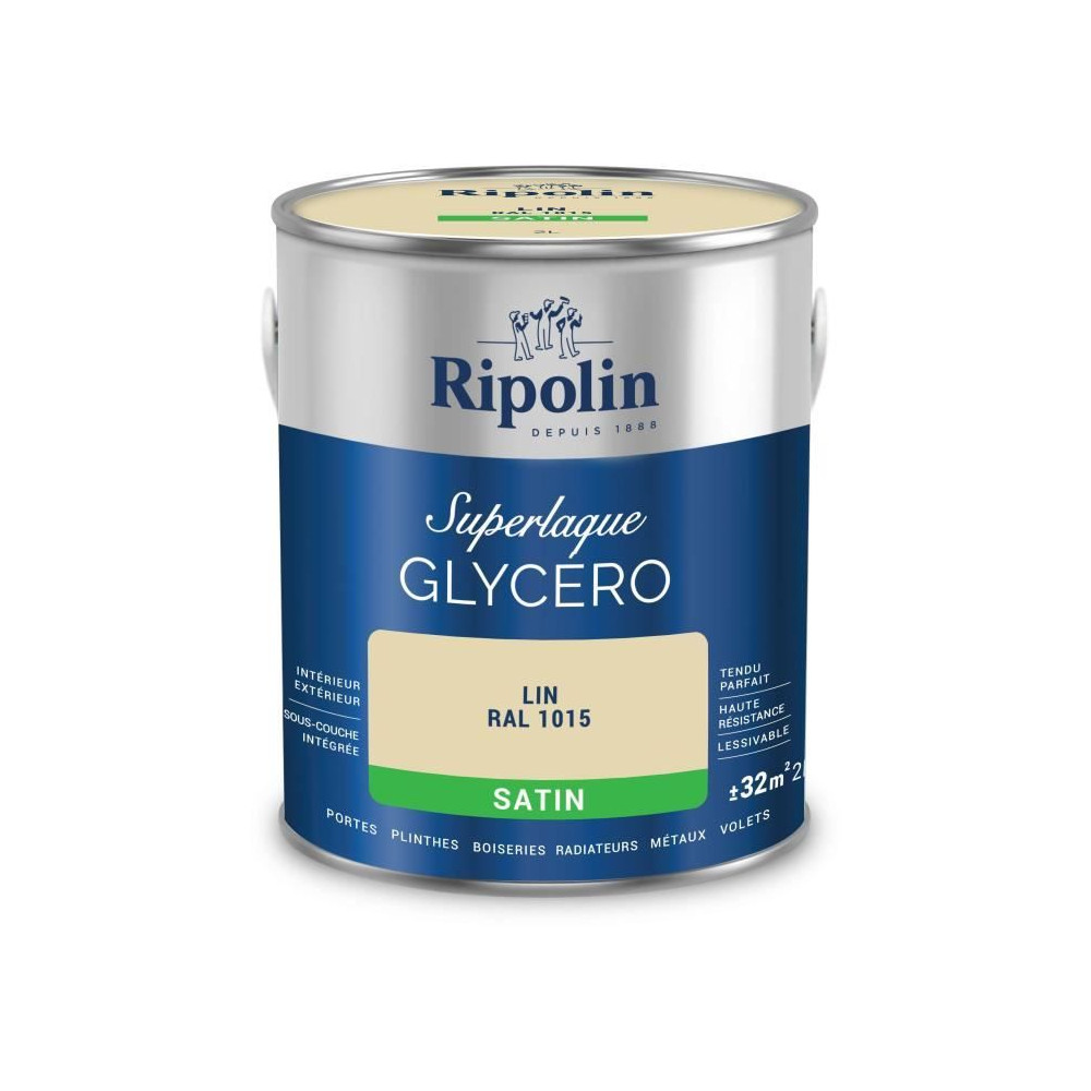 Laque glycéro lin RAL 1015 satin - RIPOLIN - 2 L Laque glycéro lin RAL 1015 satin - RIPOLIN - 2 L