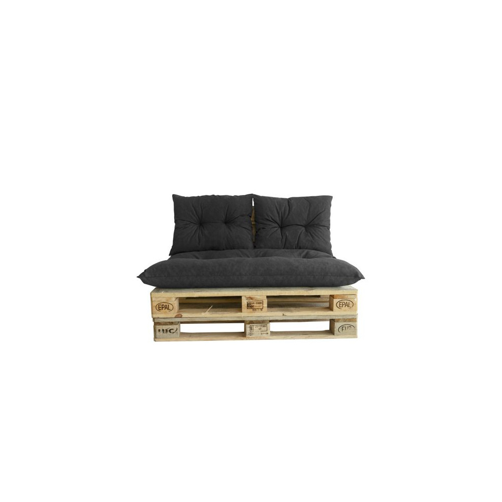 Kit palette classic - Matelas ardoise + 2 coussins dossier - JARDIN PR Kit palette classic - Matelas ardoise + 2 coussins dossier - JARDIN PR