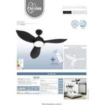 CORSICA Blanc - Ventilateur de plafond Ø116cm 70W + éclairage LED