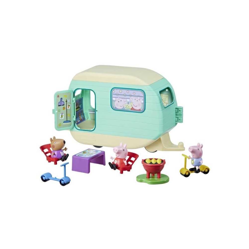 Peppa Pig, La caravane de Peppa avec 3 figurines et 6 accessoires, j Peppa Pig, La caravane de Peppa avec 3 figurines et 6 accessoires, j