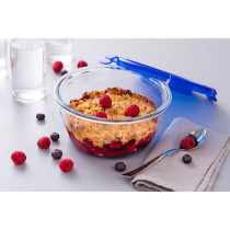 PYREX COOK&GO Plat de conservation rond 1,6l 20cm + Couvercle bleu