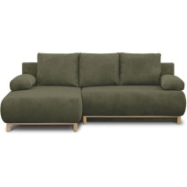 Canapé d'angle gauche convertible - 3 places - MIKA - Tissu velours c