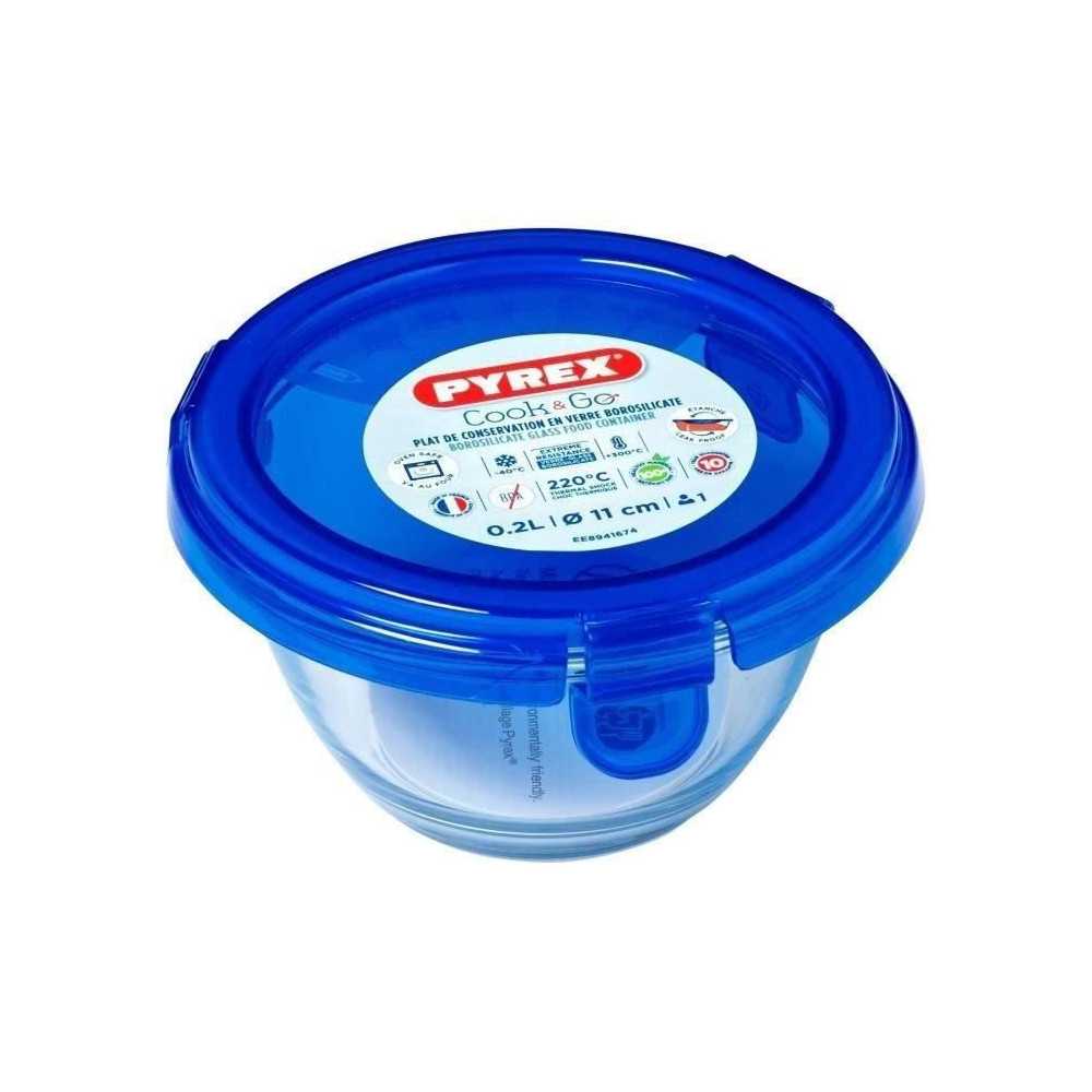PYREX - COOK&GO - Boîte ronde en vere avec couvercle 11*6 cm PYREX - COOK&GO - Boîte ronde en vere avec couvercle 11*6 cm