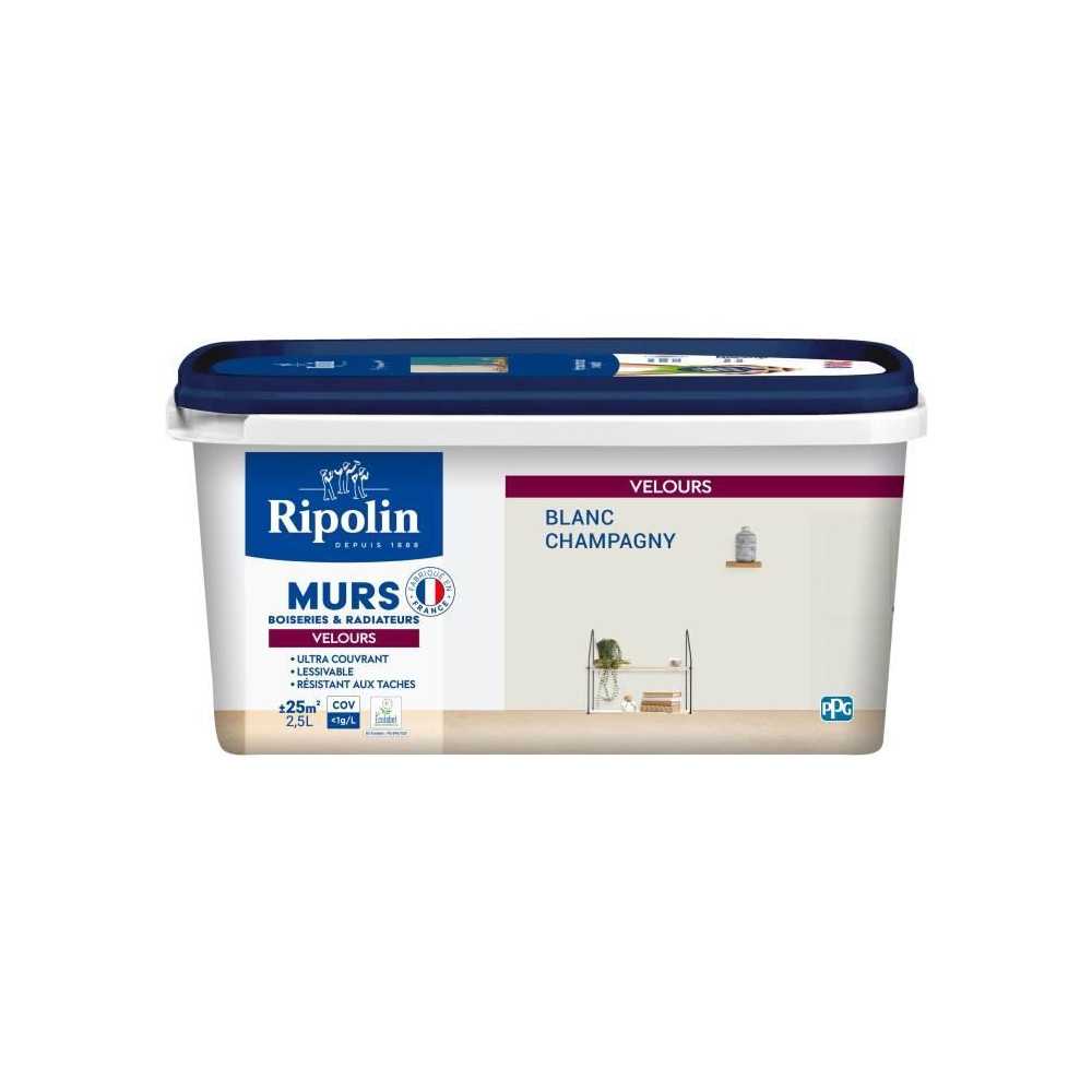 Déco murs boiseries & radiateurs blanc champagny velours - RIPOLIN - Déco murs boiseries & radiateurs blanc champagny velours - RIPOLIN -