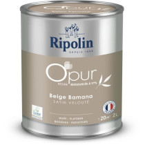 O'pur murs boiseries radiateurs beige bamana satin velouté - RIPOLIN