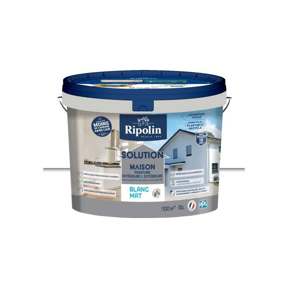 Solution maison blanc mat - RIPOLIN - 10 L Solution maison blanc mat - RIPOLIN - 10 L