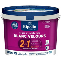 Mur & plafond 2 en 1 blanc velours - RIPOLIN - 10 L