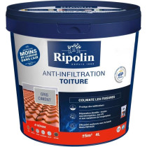 Anti-infiltrations toiture gris ciment - RIPOLIN - 4 L