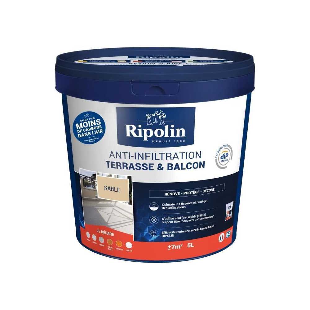Anti-infiltrations terrasses & balcons sable - RIPOLIN - 5 L Anti-infiltrations terrasses & balcons sable - RIPOLIN - 5 L