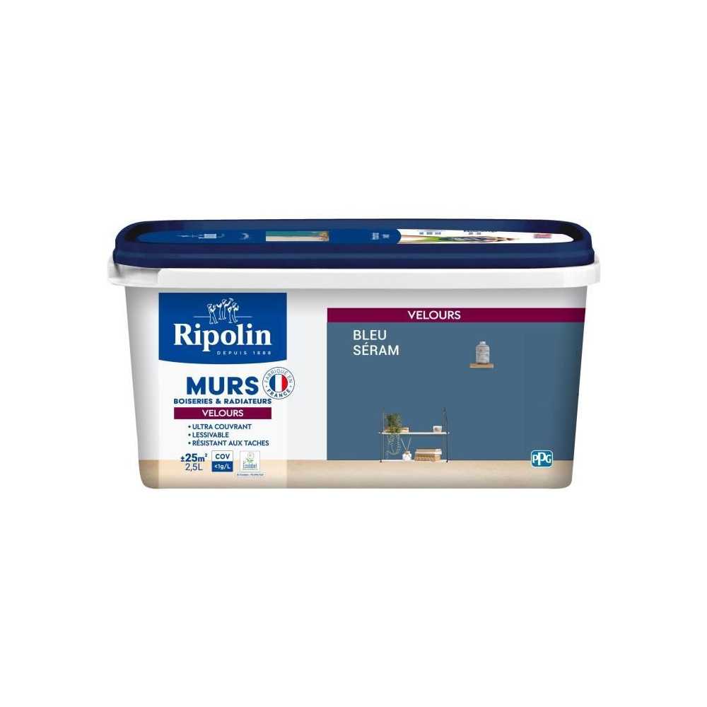 Déco murs boiseries & radiateurs bleu séram velours - RIPOLIN - 2,5 Déco murs boiseries & radiateurs bleu séram velours - RIPOLIN - 2,5