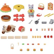 Jeu de Restauration - SYLVANIAN FAMILIES - Stand de Hamburgers - Papa