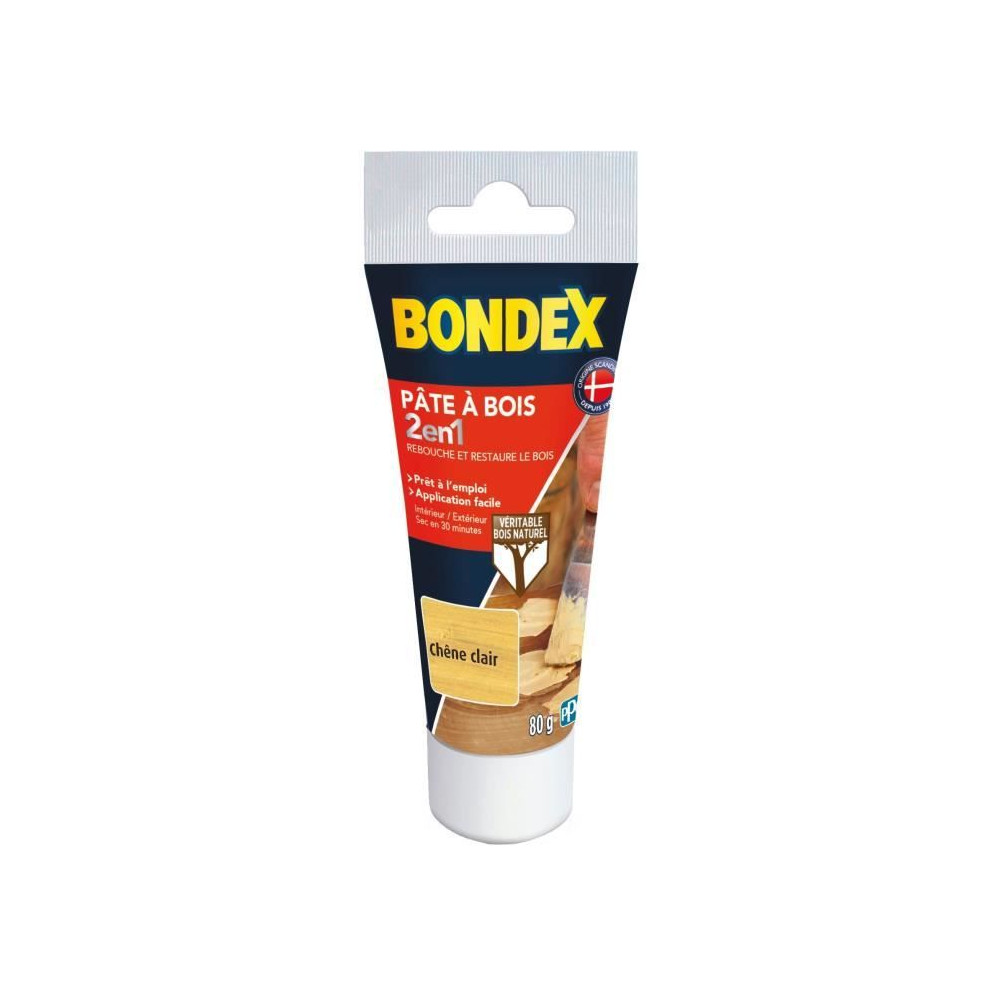 Pâte a bois 2 en 1 - BONDEX - Chene clair - 80 gr Pâte a bois 2 en 1 - BONDEX - Chene clair - 80 gr