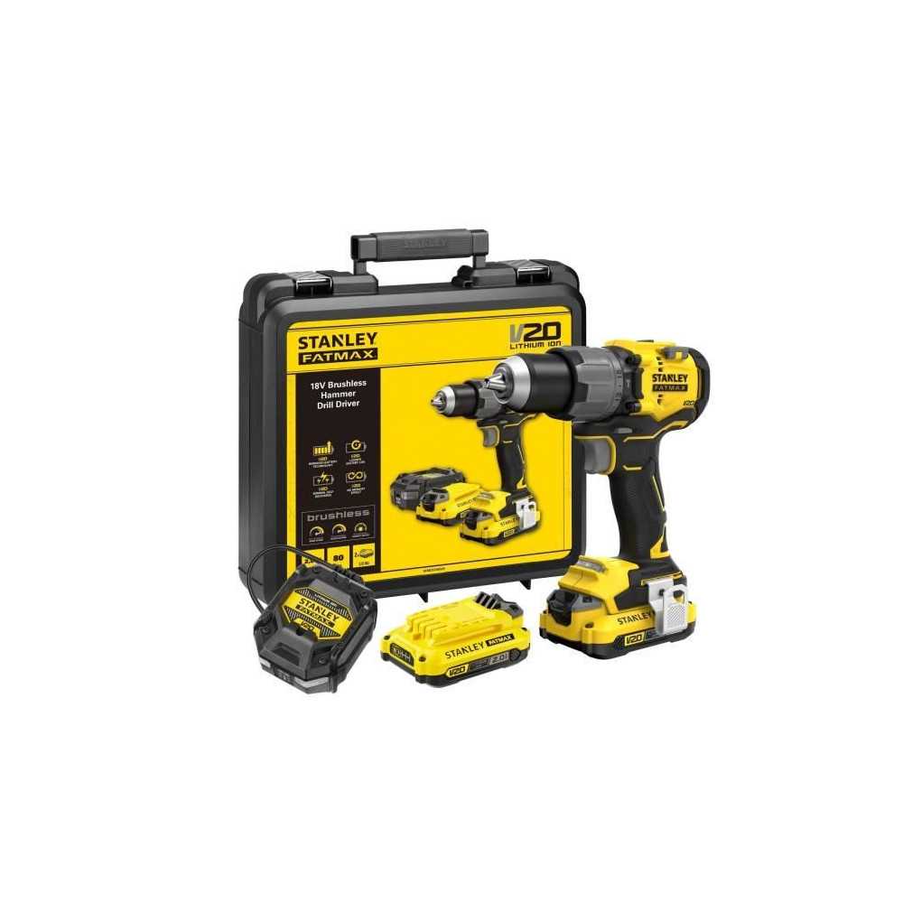 Perceuse visseuse a percussion - STANLEY - SFMCD725D2K-QW - 80 Nm - 18