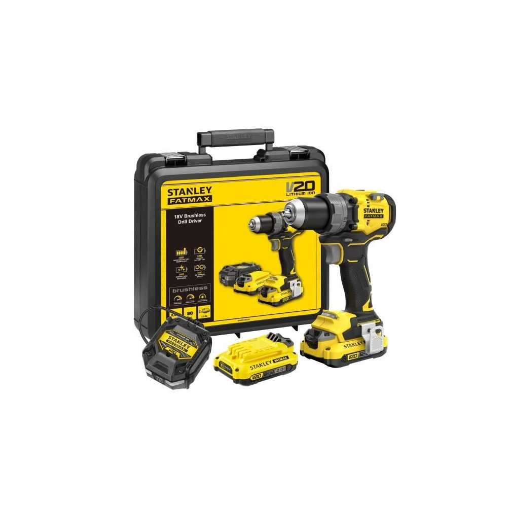 Perceuse visseuse - STANLEY FATMAX - SFMCD725D2K-QW - 80 Nm - 18V - 15