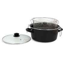 Friteuse - MENASTYL - 3645580 - En acier émaillé - Noir - 26 cm - Av