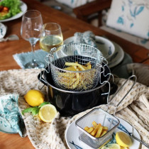Friteuse - MENASTYL - 3645580 - En acier émaillé - Noir - 26 cm - Av