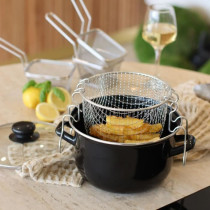 Friteuse - MENASTYL - 3645580 - En acier émaillé - Noir - 26 cm - Av