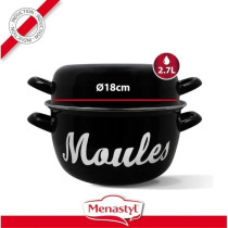 Marmite a moule - MENASTYL - 3645563 - En acier émaillé - Noir - 18