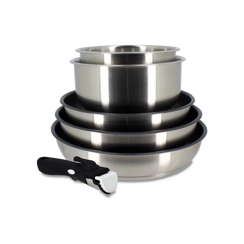 Batterie de cuisine - Induction - MENASTYL - 7930018 - Inox - 6 pieces Batterie de cuisine - Induction - MENASTYL - 7930018 - Inox - 6 pieces