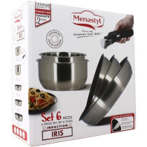 Batterie de cuisine - Induction - MENASTYL - 7930018 - Inox - 6 pieces