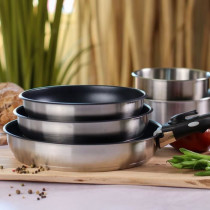 Batterie de cuisine - Induction - MENASTYL - 7930018 - Inox - 6 pieces