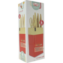 Bloc de couteaux 6 pieces - MENASTYL - 5041061 - Lame céramique - En