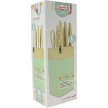 Bloc de couteaux 6 pieces - MENASTYL - 5041060 - Lame céramique - En
