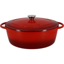 Cocotte - MENASTYL - 6020103 - Ovale - En fonte acier émaillé - Roug