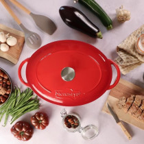 Cocotte - MENASTYL - 6020103 - Ovale - En fonte acier émaillé - Roug