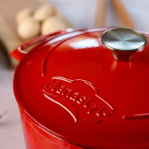 Cocotte - MENASTYL - 6020103 - Ovale - En fonte acier émaillé - Roug