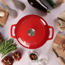 Cocotte - MENASTYL - 6020105 - Ronde - En fonte acier émaillé - Roug