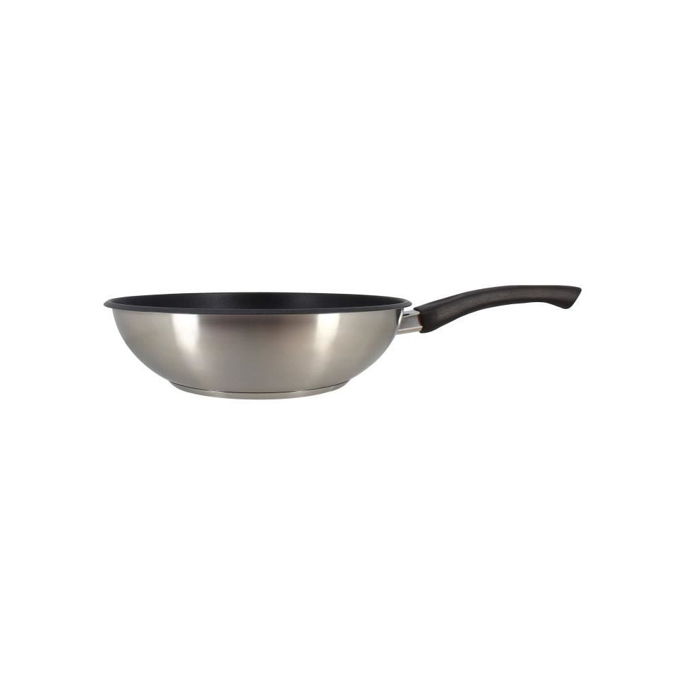 Wok - MENASTYL - 6020252 - En acier inoxydable - 28 cm - Tous feux don Wok - MENASTYL - 6020252 - En acier inoxydable - 28 cm - Tous feux don