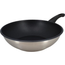Wok - MENASTYL - 6020252 - En acier inoxydable - 28 cm - Tous feux don