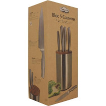 Bloc de couteaux 5 pieces - MENASTYL - 5041070 - En acier inoxydable -