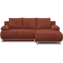 Canapé d'angle droit convertible - 3 places - MIKA - Tissu velours c