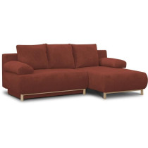 Canapé d'angle droit convertible - 3 places - MIKA - Tissu velours c