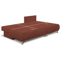 Canapé d'angle droit convertible - 3 places - MIKA - Tissu velours c
